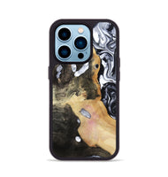 iPhone 14 Pro Wood Phone Case - Chyna (Black & White, 807962)