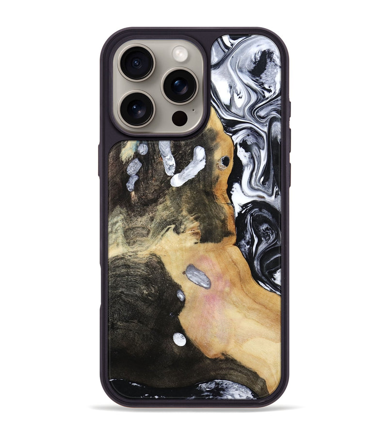 iPhone 16 Pro Max Wood Phone Case - Chyna (Black & White, 807962)