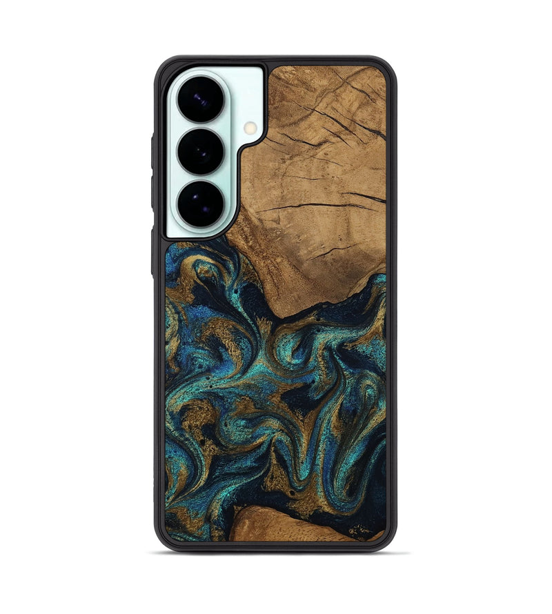 Galaxy S26 Plus Wood Phone Case - Lisbeth (Teal & Gold, 807963)
