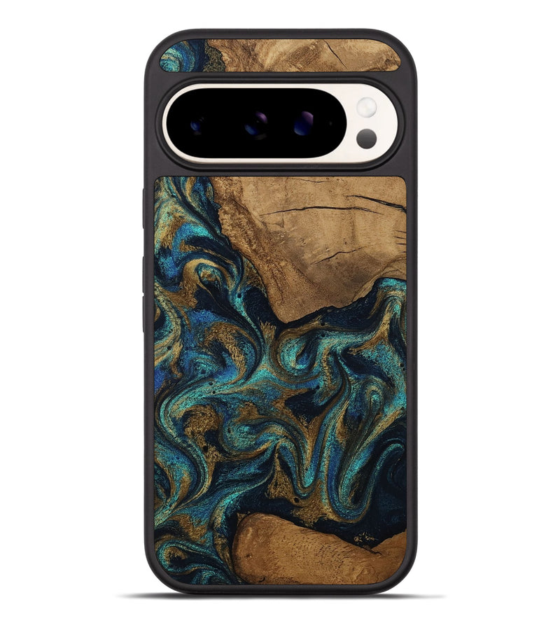 Pixel 9 Pro XL Wood Phone Case - Lisbeth (Teal & Gold, 807963)