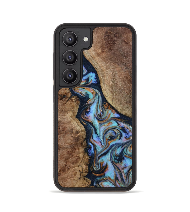 Galaxy S23 Wood Phone Case - Merritt (Teal & Gold, 807964)