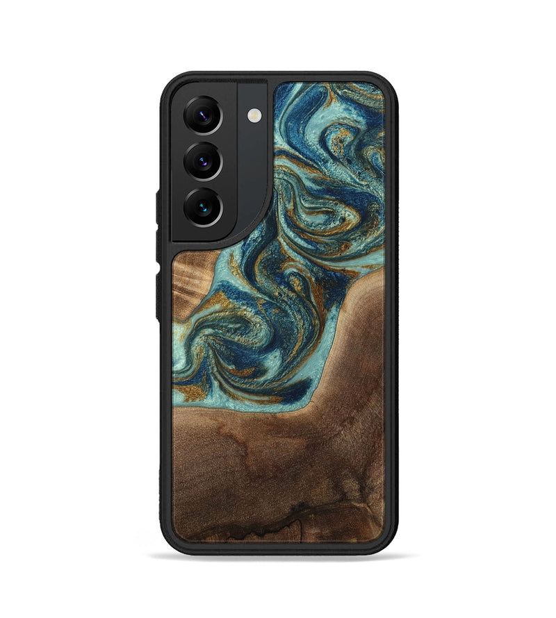 Galaxy S22 Wood Phone Case - Malani (Teal & Gold, 807965)