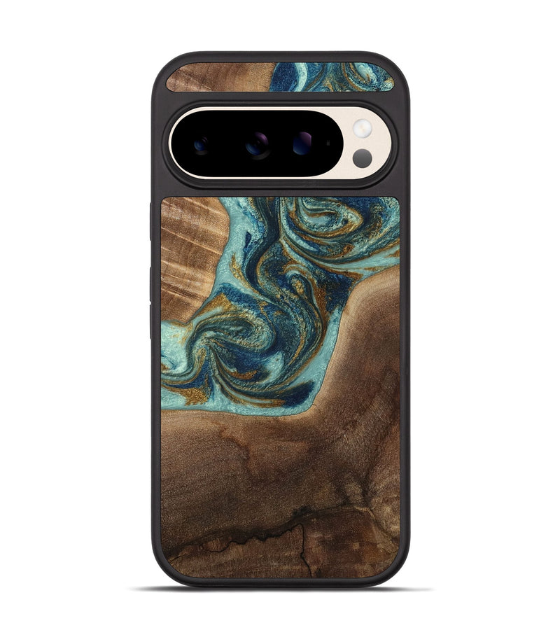 Pixel 10 Wood Phone Case - Malani (Teal & Gold, 807965)