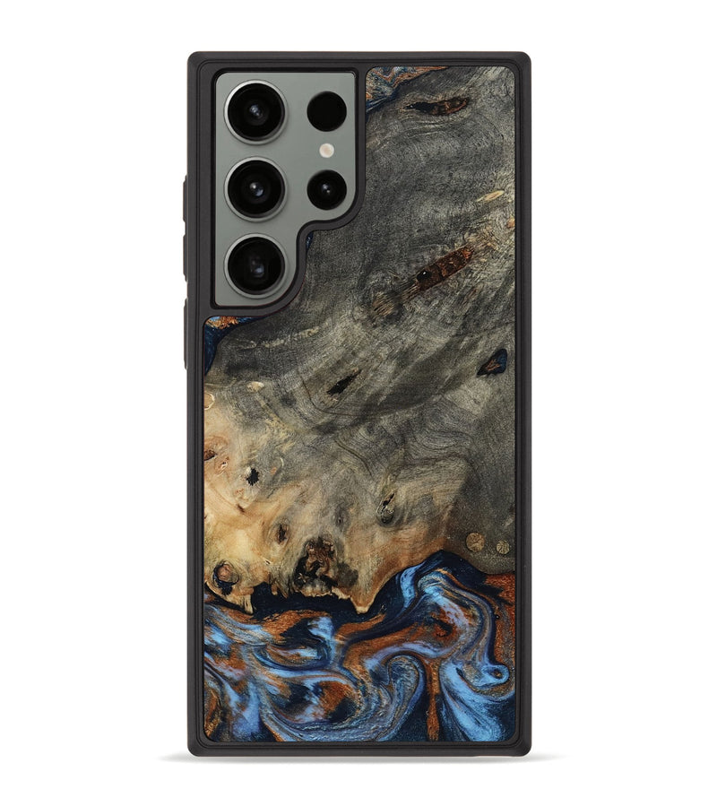 Galaxy S23 Ultra Wood Phone Case - Patrice (Teal & Gold, 807966)