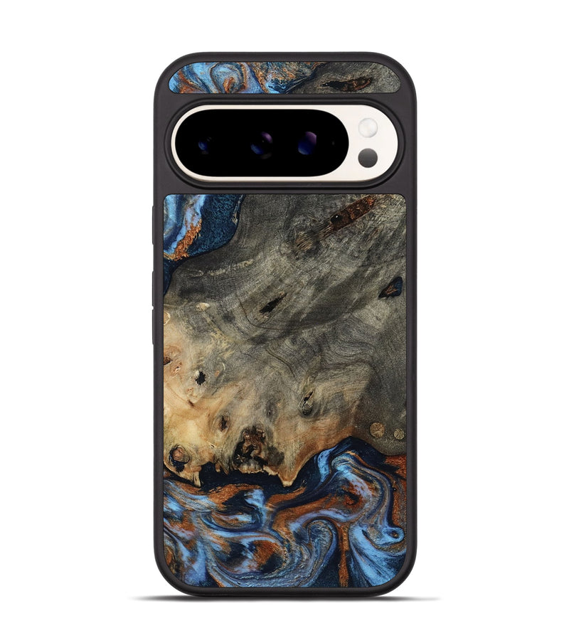 Pixel 9 Pro Wood Phone Case - Patrice (Teal & Gold, 807966)