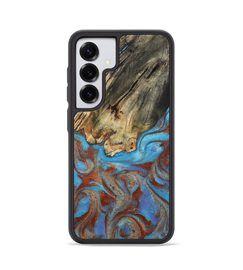Galaxy S25 Wood Phone Case - Kameron (Teal & Gold, 807968)
