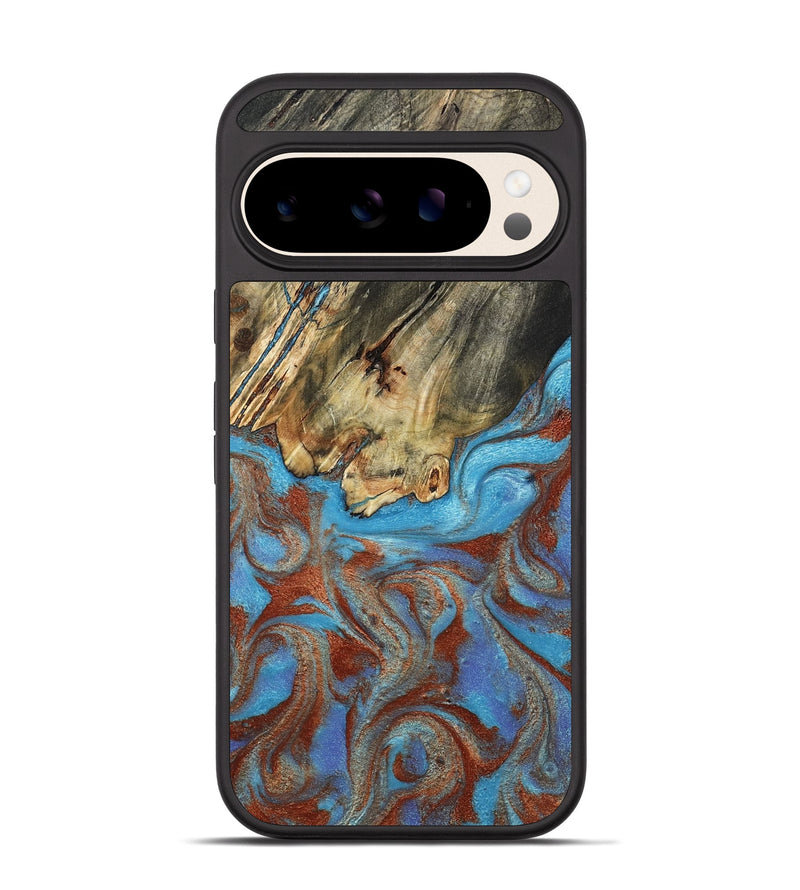 Pixel 10 Wood Phone Case - Kameron (Teal & Gold, 807968)