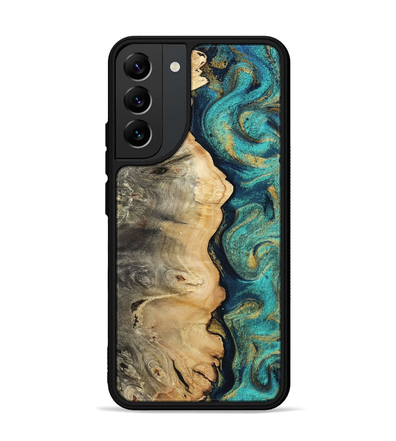 Galaxy S22 Plus Wood Phone Case - Nyah (Teal & Gold, 807969)