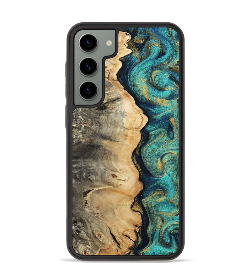 Galaxy S23 Plus Wood Phone Case - Nyah (Teal & Gold, 807969)