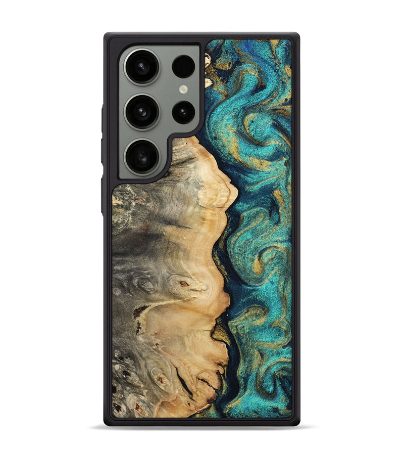 Galaxy S24 Ultra Wood Phone Case - Nyah (Teal & Gold, 807969)