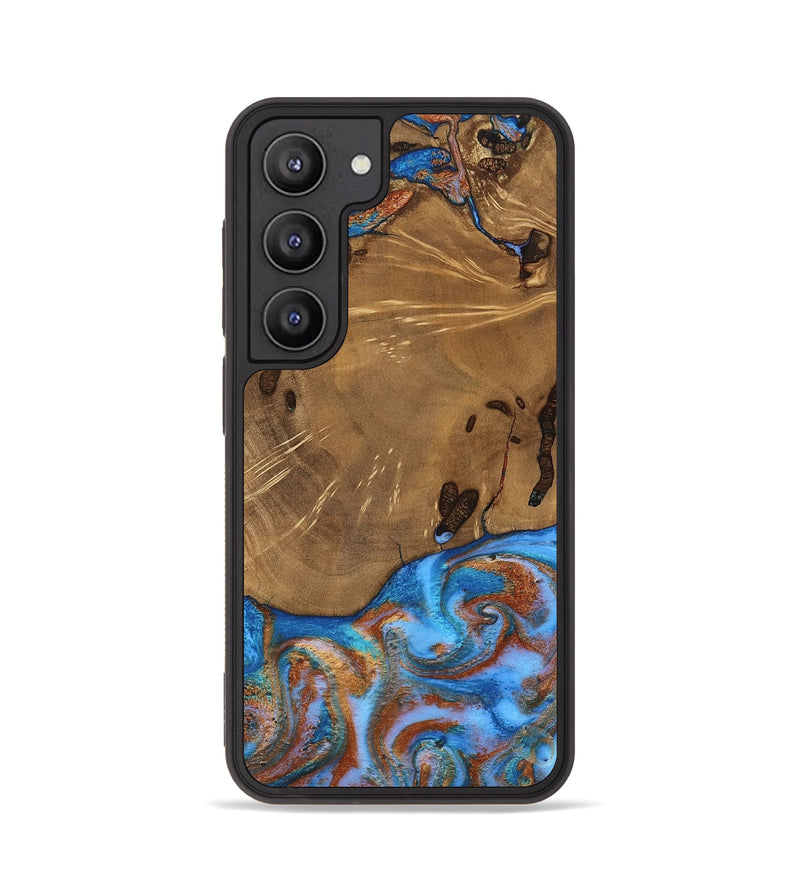 Galaxy S23 Wood Phone Case - Turner (Teal & Gold, 807971)