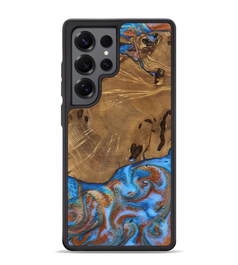 Galaxy S25 Ultra Wood Phone Case - Turner (Teal & Gold, 807971)