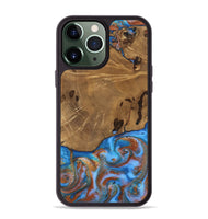 iPhone 13 Pro Max Wood Phone Case - Turner (Teal & Gold, 807971)