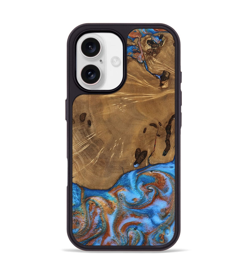 iPhone 17 Wood Phone Case - Turner (Teal & Gold, 807971)