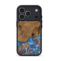 iPhone 17 Pro Wood Phone Case - Turner (Teal & Gold, 807971)