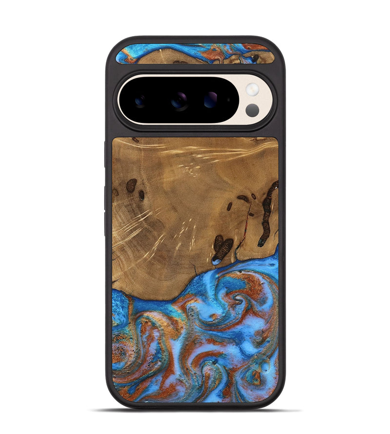 Pixel 10 Wood Phone Case - Turner (Teal & Gold, 807971)