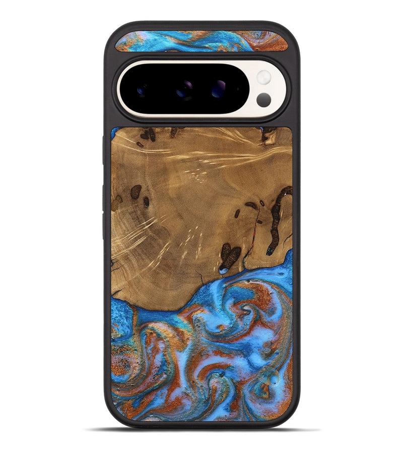 Pixel 10 Pro XL Wood Phone Case - Turner (Teal & Gold, 807971)