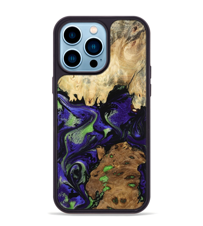 iPhone 14 Pro Max Wood Phone Case - Cleo (Purple, 807972)