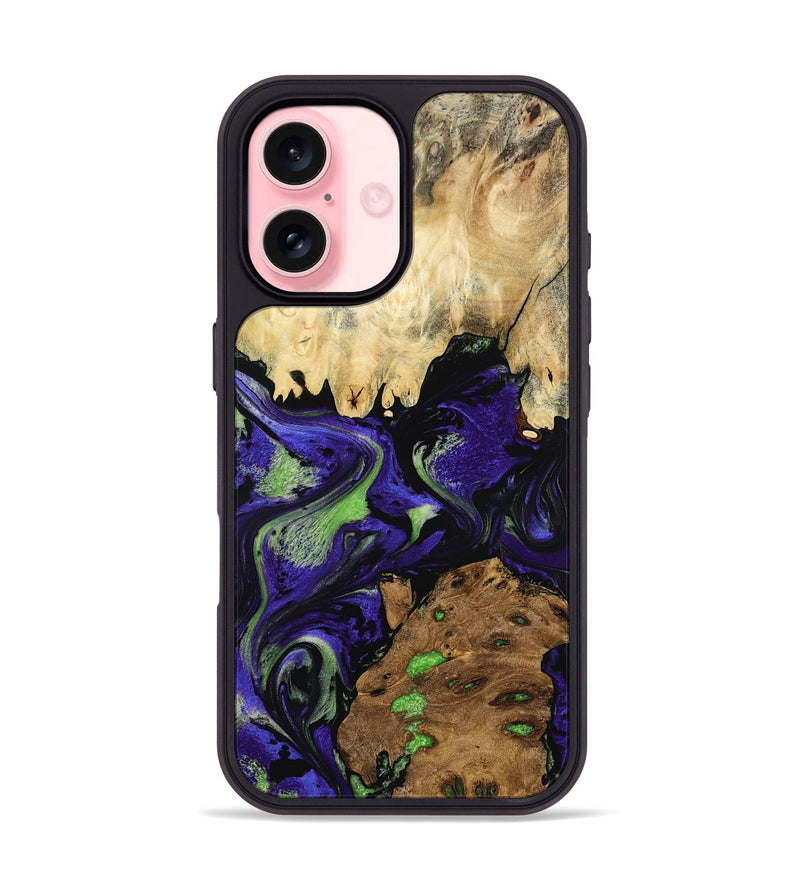 iPhone 16 Wood Phone Case - Cleo (Purple, 807972)