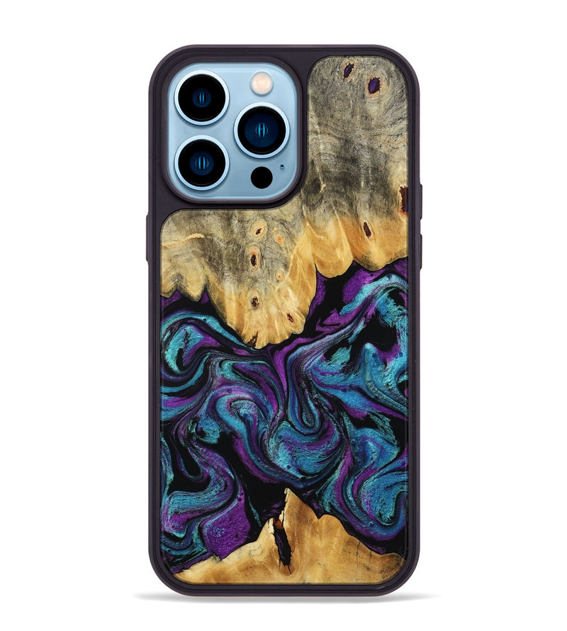 iPhone 14 Pro Max Wood Phone Case - Lum (Purple, 807977)