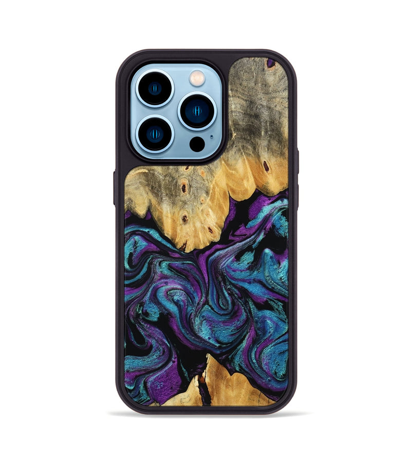 iPhone 14 Pro Wood Phone Case - Lum (Purple, 807977)