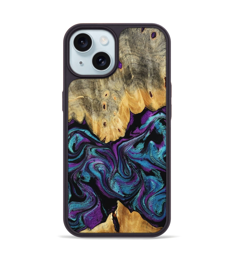 iPhone 15 Wood Phone Case - Lum (Purple, 807977)