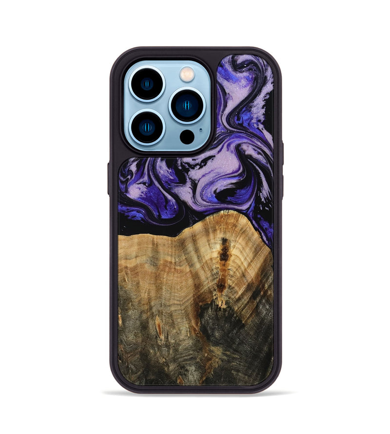 iPhone 14 Pro Wood Phone Case - Myranda (Purple, 807979)