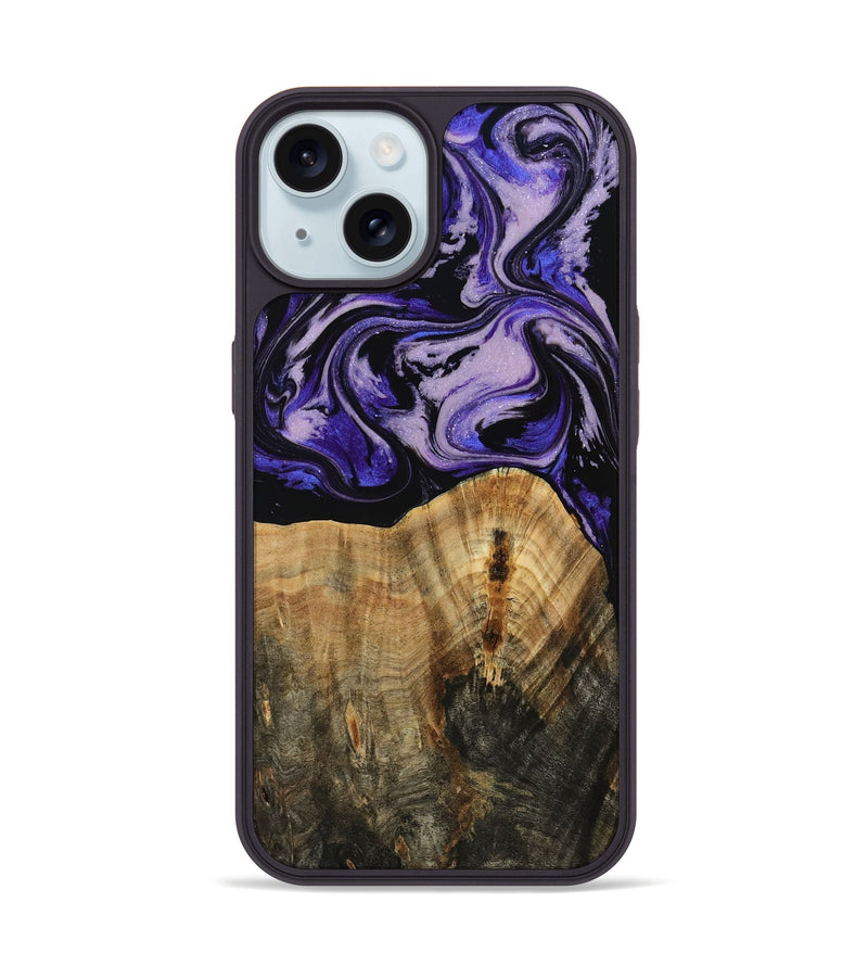iPhone 15 Wood Phone Case - Myranda (Purple, 807979)