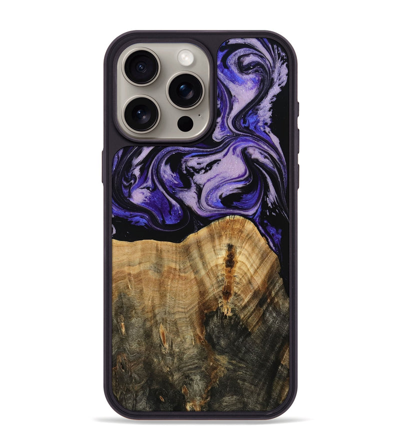 iPhone 15 Pro Max Wood Phone Case - Myranda (Purple, 807979)