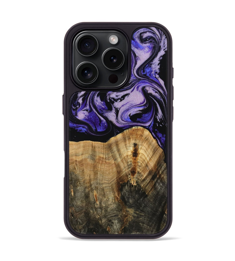 iPhone 16 Pro Wood Phone Case - Myranda (Purple, 807979)