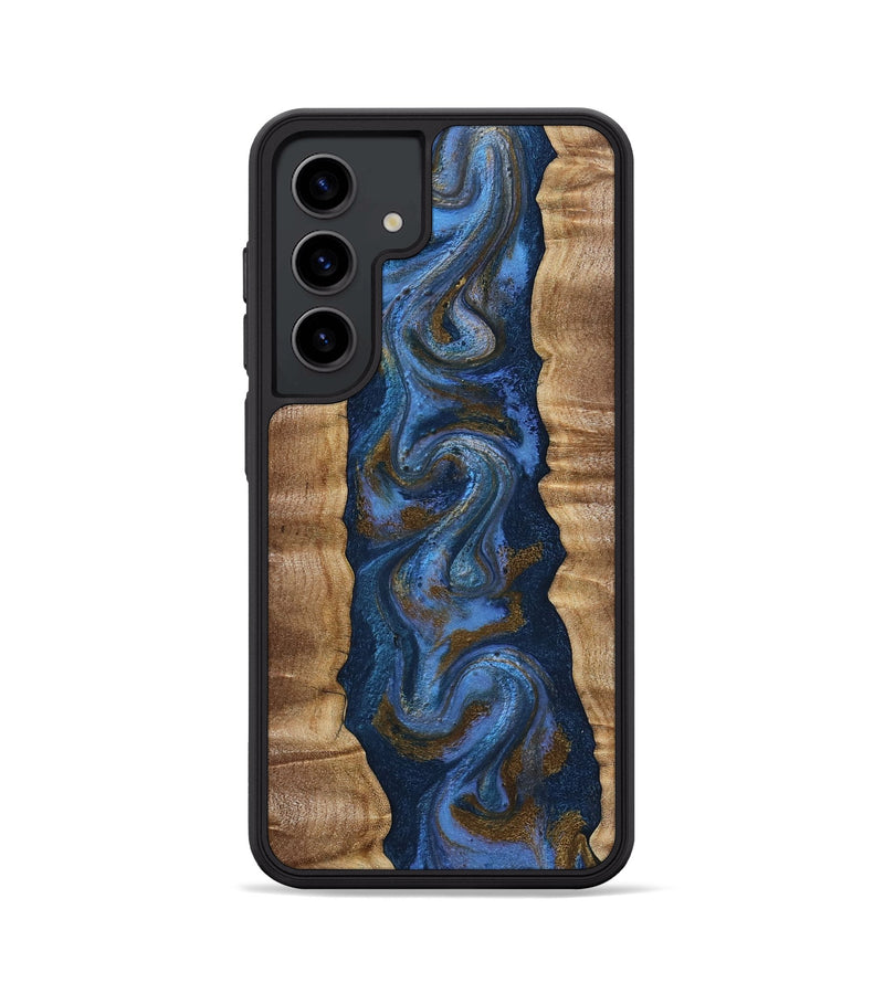 Galaxy S24 Wood Phone Case - Greta (Teal & Gold, 807983)