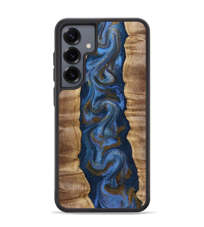 Galaxy S25 Plus Wood Phone Case - Greta (Teal & Gold, 807983)