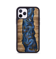 iPhone 11 Pro Wood Phone Case - Greta (Teal & Gold, 807983)