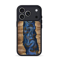 iPhone 17 Pro Wood Phone Case - Greta (Teal & Gold, 807983)