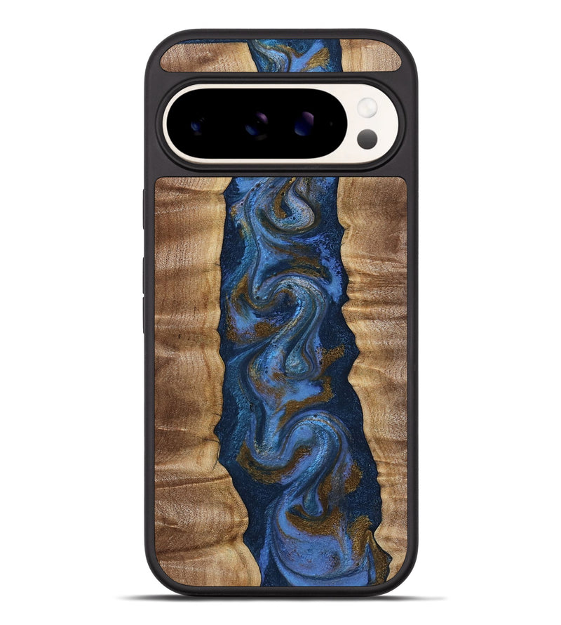 Pixel 9 Pro XL Wood Phone Case - Greta (Teal & Gold, 807983)