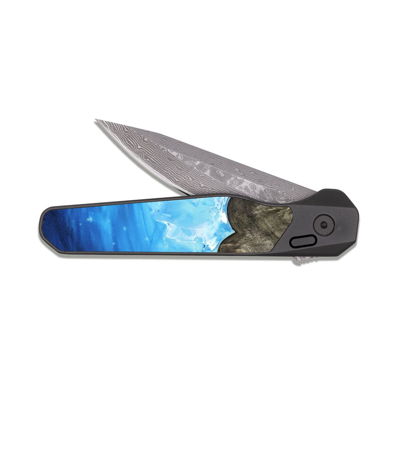 EDC Dark Damascus Wood Pocket Knife - Tristan (Coastal, 808002)
