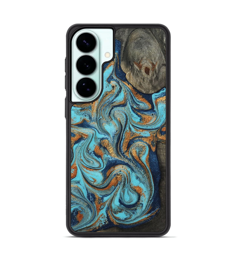 Galaxy S26 Plus Wood Phone Case - Vito (Teal & Gold, 808044)