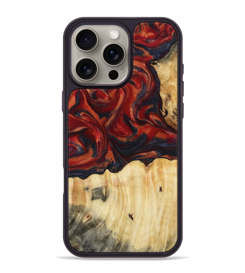 iPhone 16 Pro Max Wood Phone Case - Yahya (Red, 808057)