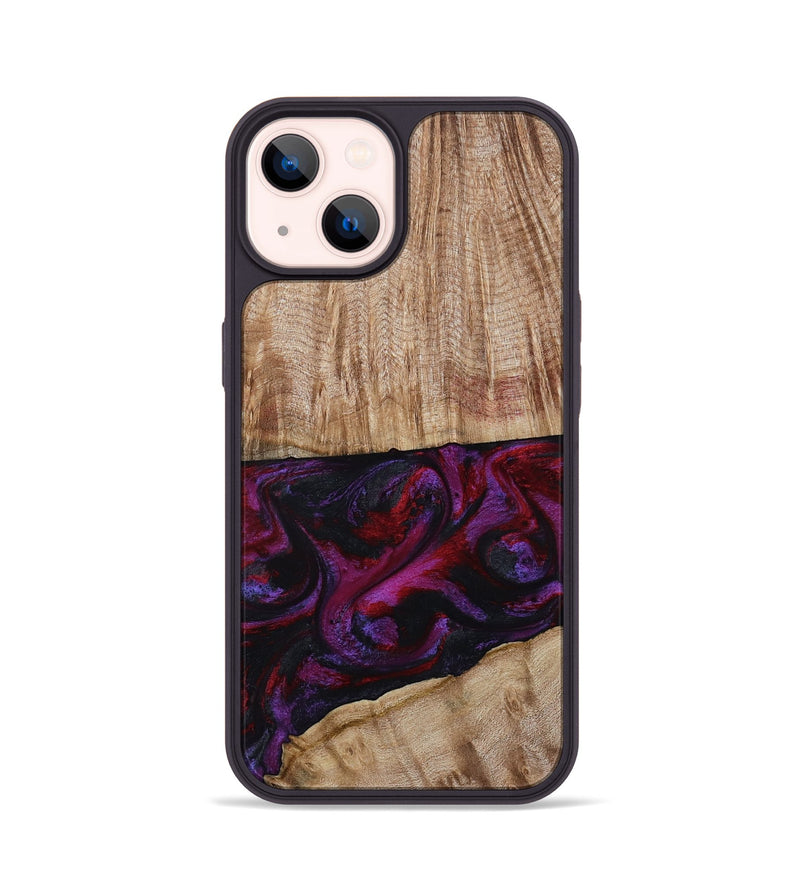 iPhone 14 Wood Phone Case - Daniel (Purple, 808058)