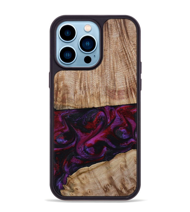 iPhone 14 Pro Max Wood Phone Case - Daniel (Purple, 808058)