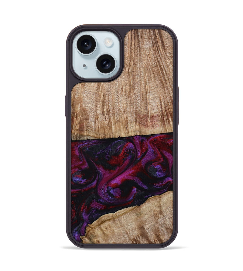 iPhone 15 Wood Phone Case - Daniel (Purple, 808058)