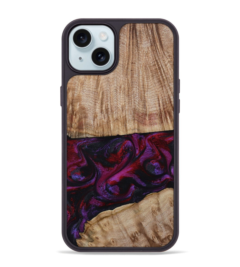 iPhone 15 Plus Wood Phone Case - Daniel (Purple, 808058)
