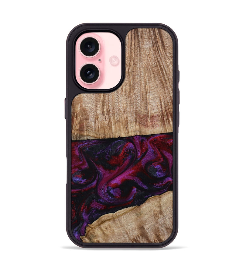 iPhone 16 Wood Phone Case - Daniel (Purple, 808058)