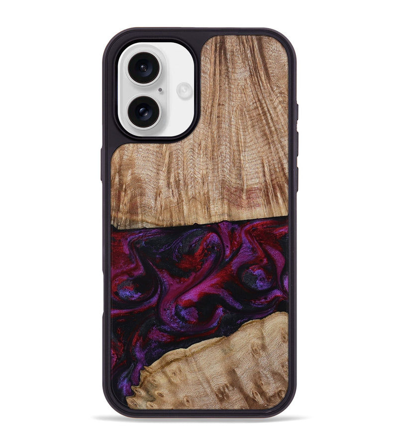 iPhone 16 Plus Wood Phone Case - Daniel (Purple, 808058)