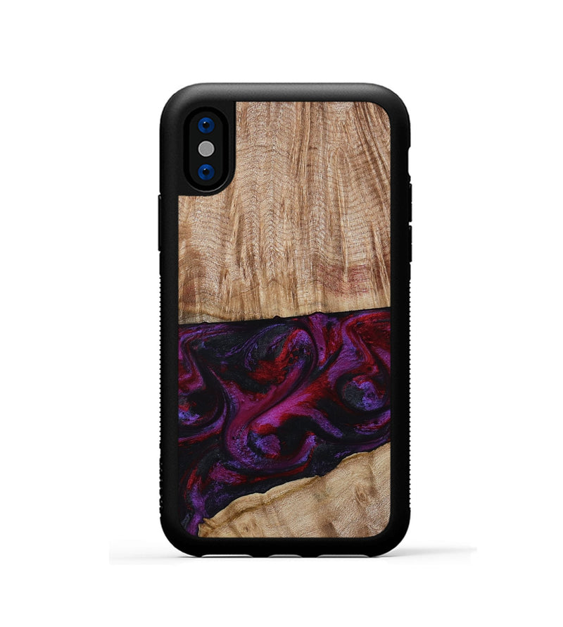 iPhone Xs Wood Phone Case - Daniel (Purple, 808058)