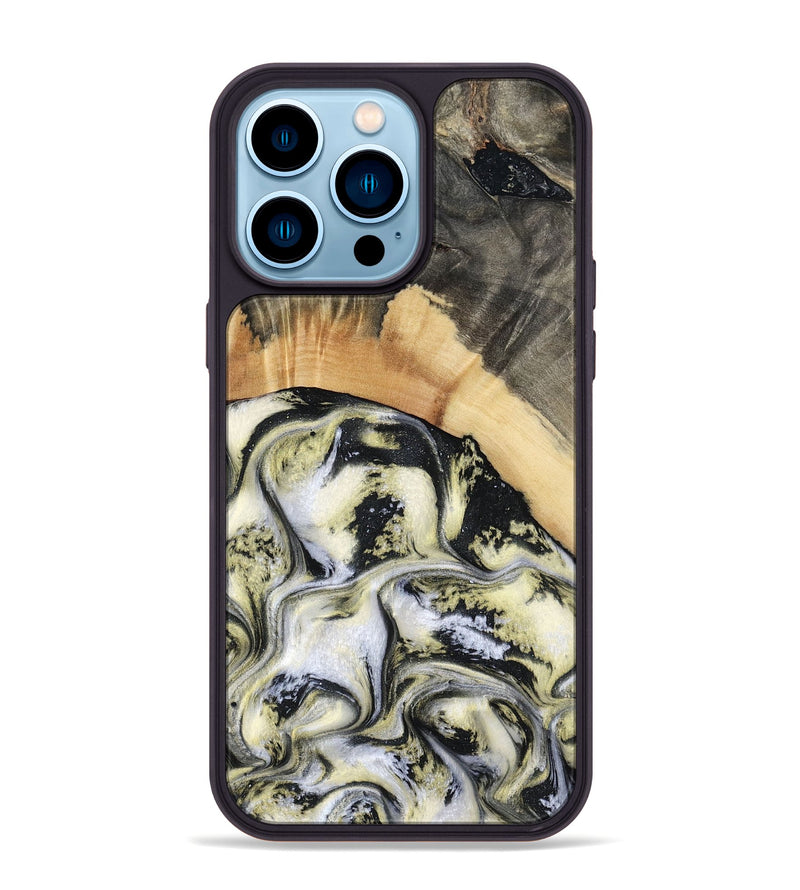 iPhone 14 Pro Max Wood Phone Case - Dillon (Black & White, 808062)