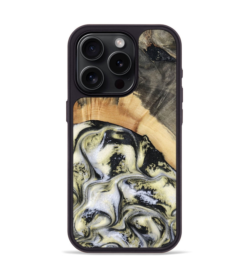 iPhone 15 Pro Wood Phone Case - Dillon (Black & White, 808062)