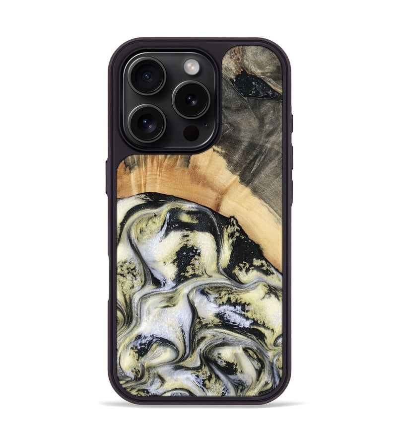 iPhone 16 Pro Wood Phone Case - Dillon (Black & White, 808062)
