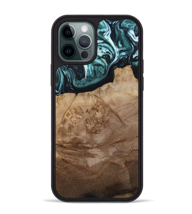 iPhone 12 Pro Max Wood Phone Case - Jrue (Green, 808066)