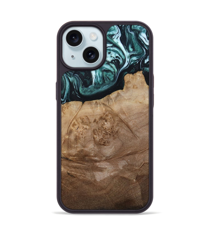 iPhone 15 Wood Phone Case - Jrue (Green, 808066)